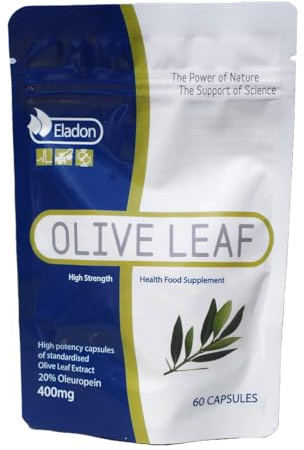 Olive Leaf Extract 400mg | Standardised to 20% Oleuropein | 60 Vegan Capsules | UK Made | High Strength