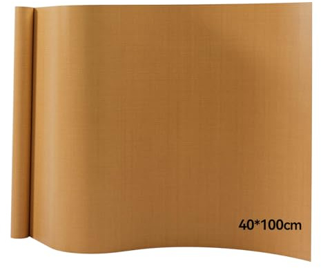 Creatorally Foglio in teflon PTFE per pressa a caldo, panno marrone ad alta temperatura, antiaderente e riutilizzabile, tappetino artigianale per cottura, stiratura e sublimazione (40 x 100 cm)