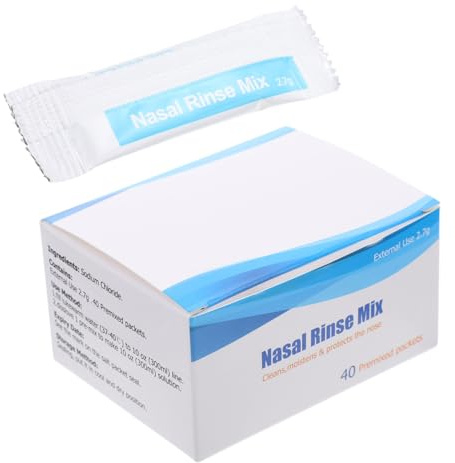 BESTYASH Bustine di Sale per Risciacquo Nasale 2,7 G X 40 Pz Soluzione Fisiologica per Adulti e Ragazzi Facile da Portare e Usare