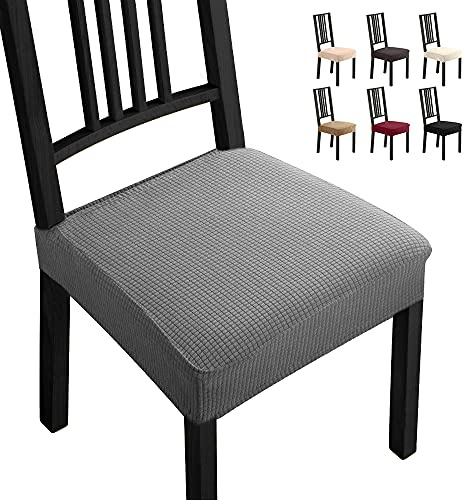 Coprisedie con 6 Pezzi Moderno Coprisedia Elastico Coprisedia Seduta antimacchia Fodere per Sedie Molto Facile da Pulire e di Lunga Durata per la Sala da Hotel, Ristorante Decor(6 Pezzi,Grigio)-B