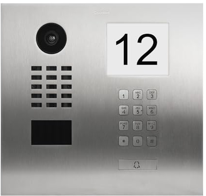 DoorBird D2101IKH IP Video Türstation | Video-Türsprechanlage mit 1 Ruftaste, beleuchtetem Info-Modul, Keypad, RFID, HD-Video, Bewegungssensor, in Edelstahl V4A