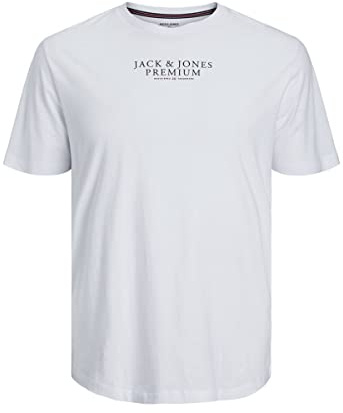 Jack & Jones Maglietta con Logo a Girocollo, Bianco, XL