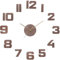 PRIM Veneer DIY Wanduhr, Made in EU, Holz Wand-Deko ∅ 600-1000 mm, 3D Ziffern, Groß XXL, Für Küche, Schlafzimmer (Dunkles Holz)