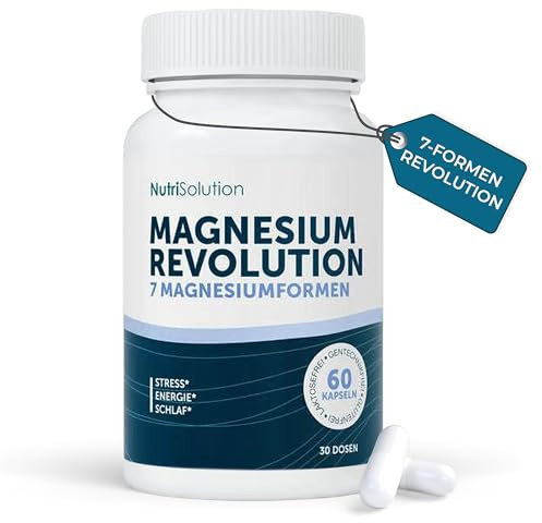 Nutrisolution I Magnésium Révolution I 60 Gélules Haute Absorption I Complément Alimentaire I 7 formes de Magnésium en une seule gélule I Améliore Concentration et mémoire I Fabriqué en France