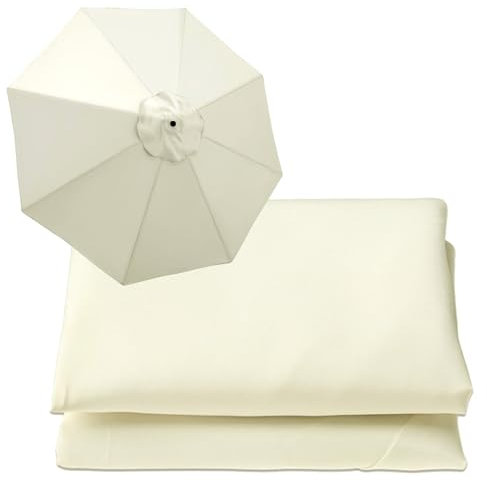 WOGTITYI Toile De Rechange De Parasol Jardin À 6/8 Baleines, Housse De Rechange 200cm 270cm 300cm, pour Jardin, Terrasse, Cour, Plage, Piscine, Marché(Épaisseur:White,Size:3.0m-8Baleines)