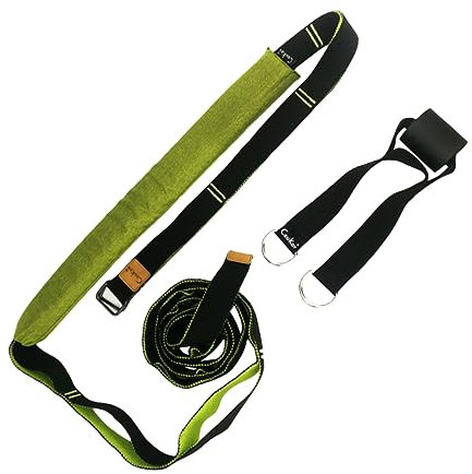 Supvox Yoga-stretchband Geriffelt Breit Verdickt Beinstreckergurt Für Fitness-hängematte Taillen-trainingsgurt Grün Schwarz Yoga-dehnungsgurt Bein-stretchband