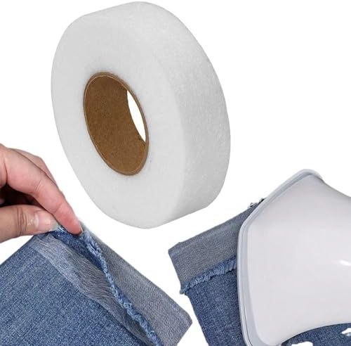 Nastro con orlo termoadesivo, lavabile, 64 m x 4 cm, per tende accorciabili, per tessuti, senza cuciture, lunghezza 64 m, larghezza 40 mm