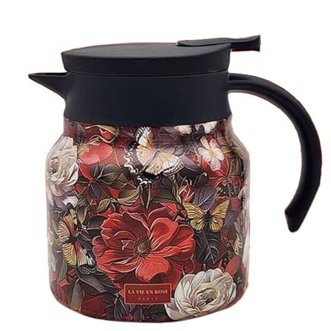 Elegante - da caffè classica isolata da 800 ml, barattolo di acqua termica dal design mozzafiato | per bevande di grande capacità con design floreale artistico per servire bevande