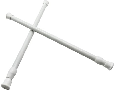 2 barras telescópicas, 30-50 cm, tensoro sin taladrar, muelle inoxidable, tensoro pequeño, barras telescópicas para armario, cocina, estantería, baño