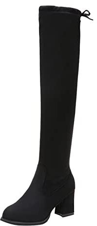 cfpqv Botas por encima de la rodilla para mujer, botas de tacón alto, botas de invierno, botas occidentales, botas largas, botas de equitación, botas de vaquero, botas de trabajo, otoño e invierno