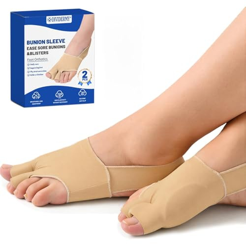 CharmChic 2 Pezzi Correttore Alluce Valgo Donna, Tutore Alluce Valgo con Divaricatore Dita Piedi, Protezione Alluce Valgo Sottile e Traspirante, Lavabile Riutilizzabile (L, Nude)