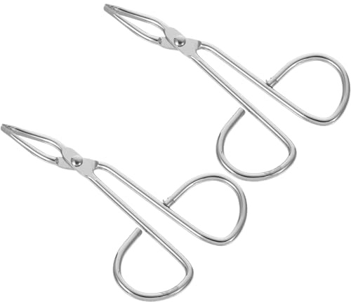 IMIKEYA Pinze per sopracciglia in acciaio inox 2 pezzi pinze angolari di precisione manico tipo forbici strumento multifunzionale per rimozione dei capelli e applicazione delle ciglia colore