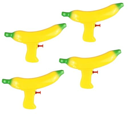 TOYANDONA Giocattolo Spara-acqua a Forma di Banana 4 Pezzi, Contenitore per Acqua Colorato per Giochi Estivi in Piscina e Spiaggia, Giocattolo Acquatico Interattivo
