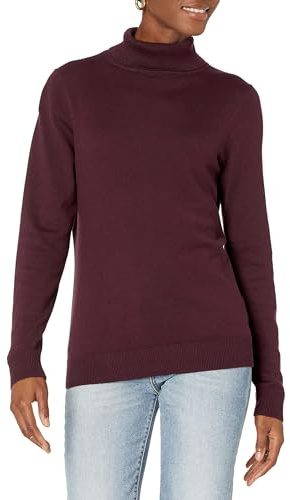 Amazon Essentials Pull Léger à Manches Longues, Coupe Classique Femme, Bordeaux, M