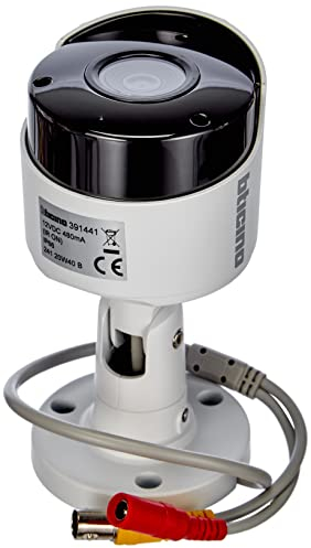 BTicino, Telecamera Videosorveglianza 391441 IP66, Telecamera di Sicurezza WiFi, Installazione Fai da Te, per Interno ed Esterno, con Visione Notturna, Compatibile con Videocitofoni BTicino, Bianca