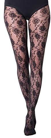 Gi&Gi Collant Donna Fantasia Velato con Fiori 40 Denari S/M