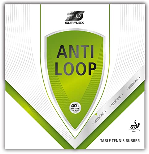 Sunflex ANTILOOP Tischtennis-Belag | professioneller Anti Topspin Belag | ITTF zugelassen | Gute Spinumkehr und Sicherheit | 1,2mm Schwamm | schwarz