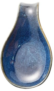 SHERCHPRY Ceramic Spoon Rest Blue Kitchen Spoon Rest Ceramic for Chopstick Fork and Tableware Utensil for Home Kitchen Restaurant Hotel Stove and Counter 6.89 X 4.09 X 0.98 in