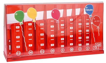 Uljö Münzsortierer/Spardose Freude Lk 15,9 (rot) für Kinder