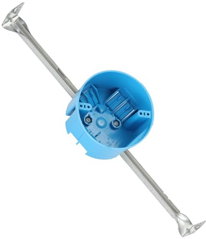YQXIUTE 1 Gang Ceiling Fan Box, 50 lb, Round Nonmetallic, 1 Pack Blue