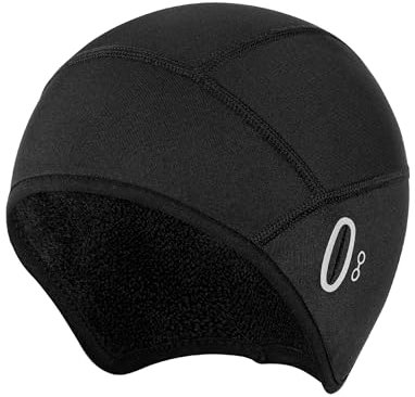 Becellen Helmmütze Kinder, Winter Thermal Fahrradmütze EIN Design mit Brillenloch Warm Winddicht Sportmütze Unisex Schwarz Mütze unter Fahrradhelm für Jungen und Mädchen Outdoor Aktivitäten