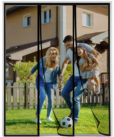 XDMYGTT Zanzariera Magnetica per Porte, Nero Tenda Zanzariera Porta con Totalmente, Porta Scorrevole, Doppia Apertura Laterale, 120x180cm