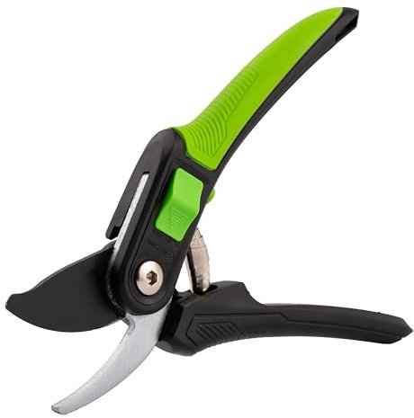 MIVOS Tijeras de podar con mango ajustable - 215 mm - Tijeras de podar para jardín, floristería - Tijeras de podar prácticas, tijeras de podar para flores para manos pequeñas y grandes