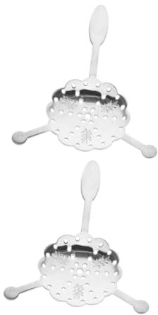 GLEAVI 2 Piezas Cuchara de absenta de acero inoxidable agitadores de café reutilizables cucharas cubiertos cuchara de té helado fuente de absenta cucharón Ajenjo Silver