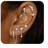 YADOCA Piercing Helix Boucles d'Oreilles Femme Acier Chirurgical Piercings Oreille Cartilage Boucles d'oreilles Pendantes Creoles Tragus Piercing Conch Helix Piercings Or Argent