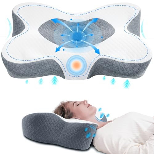 Homesuit Ortopediskt kudde Antisnorkkudd Anti snork Migrän Kudde Ergonomiskt Ortopediskt huvudkudd Sidosovare och ryggsovare Memory Foam Kudde Ryggsovarkudde