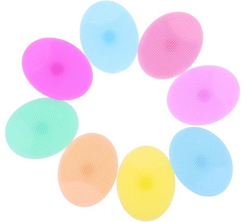HOMOCONO 8 Stück Silikon Badebürsten für Kinder und Babys Multifunktionale Dusch und Shampoobürste Sanftes Reinigungswerkzeug für Kopfhaut im Bad und Salon Zufällige Farbe