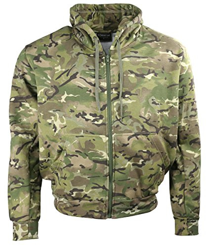 Kombat UK Men Camo Hoodie - Full Zip - BTP (British Terrain Pattern), Small