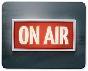 Destination Vinyl Ltd On Air Radio Sign Mouse Mat Pad - Live Airwaves Media Sound 14651