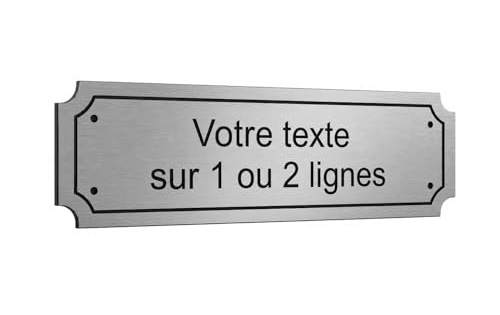Plaque gravée personnalisée 1 ou 2 lignes 14,5x4cm autocollante Alu Brossé