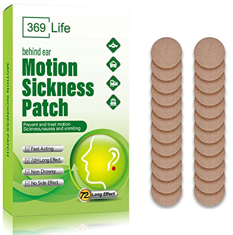 369 Life Motion Sickness Patches for Car and Boat Rides, Ships, Cruise and Airplane & Other Forms of Transport - Travel Essentials, for Adults and Kids (24 Count)