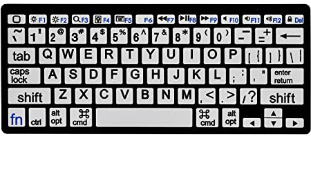 HXMJ-Large Print Mini Bluetooth Keyboard Compatible with iPad,iPhone,iPod,MacBook for Seniors and Visually Impaired Low Vision Individuals-White