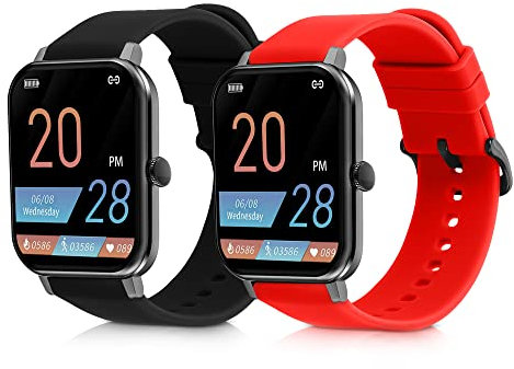 kwmobile 2X Sportarmband kompatibel mit IOWODO R5 / R3 Pro Armband - Fitnesstracker Band Set aus TPU Silikon