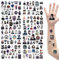 Tattoo Sticker, Wednesday Aufkleber Set Kinder, 8 Blätter Kinder Tattoo, Aufklebe Tattoos Set, Temporäre Tattoos Set, Waterproof Stickers