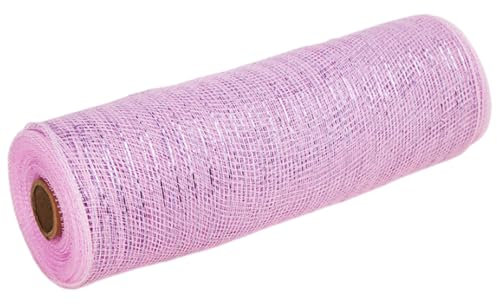 2 Roll of Pastel Pink Metallic Mesh Ribbon 10 inch x 10Yard Iridescent Silver Foil,Spring Easter Ribbon for Wreath Swags and Christmas Tree Florist Bouquet Craft Decoration (Rose Pink)