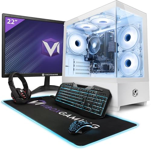 Vibox VI-228 Gaming PC Set Komplett • Monitor 22 Zoll • AMD Ryzen 3 3200G 4,0GHz • Radeon Vega 8 • 16GB RAM • 1TB SSD • Linux OS • WLAN