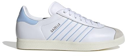 adidas Men's Gazelle Sneakers, Cloud White/Glow Blue, 8.5