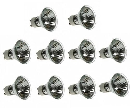 GU10 Halogen Bulbs, 50W, 2700K Warm White, 631 Lumens, Pack of 10
