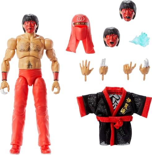 Mattel WWE Ultimate Edition - Figura de acción y accesorios, 6 en el juego coleccionable Great Muta, cabezas y manos intercambiables, 30 puntos de articulación