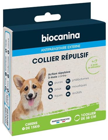 BIOCANINA Collier Répulsif Chiens de Moins de 15 kg