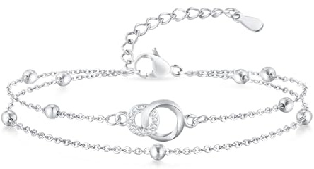 TempBeau damarmband med 18K guldpläterad, damarmband guld silver för mamma fru flickvän, armkedja damarmband present till födelsedag mors dag, Du kannst es regulieren, Koppar, Utan