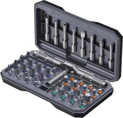 Ankilo Juego de destornilladores magnéticos 42 en 1, destornillador de trinquete manual, juego de imanes multi-bit con mango de trinquete extraíble, juego de herramientas de reparación portátil para