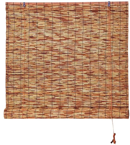 SHYDZYYC Brown Bamboo Reed Roller Shades 48 Wx72 H Outdoor Privacy Blind
