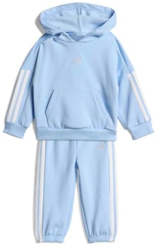 adidas Unisex bebé Essentials Hooded Jogger Track Suit, glow blue/white, 2-3 Years