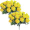 Dbvnnsy Flores de Cementerio para la Tumba 2 Paquetes con 24 Cabezas de Rosas realistas, 15.8 '' Flores de tumbas Artificiales al Aire Libre para Decoraciones conmemorativas, marcadores, Amarillo