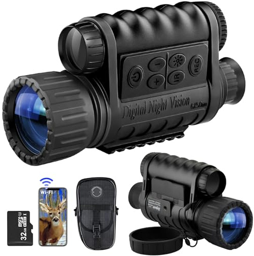 Bestguarder – WiFi nattvisionsteleskop för iOS/Android-smartphone, HD mörkerseende i fullt mörker, infraröd kamera, 12 MP, videofoto, 5 x digital zoom, mörkerseende